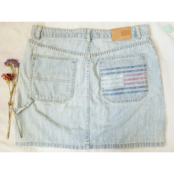 Tommy Hilfiger Dresses & Skirts - VTG 90s Tommy Hilfiger Light Wash Denim Mini Skirt